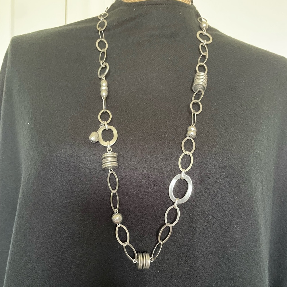 Chico’s Elegant Silver tone Chain Necklace